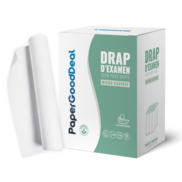 9 Rouleaux gaufrés draps d'examen 50x35cm –135 feuilles pour table medical-massage-soins ésthétique-ostéopathe .