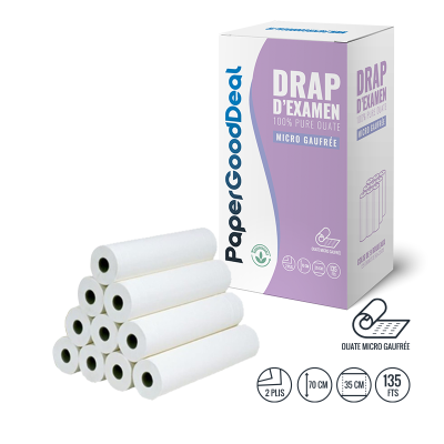 drap d'examen micro gaufré MEDICAL 70x35 135 formats GC70 PAPERGOODDEAL drap d'examen micro gaufré MEDICAL 70x35 135 formats GC70 PAPERGOODDEAL