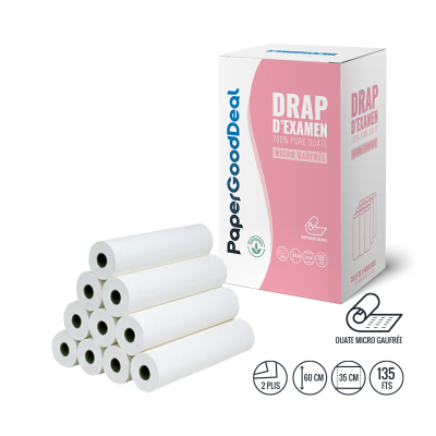 drap d'examen micro gaufré MEDICAL 60x35 135 formats GC60  PAPERGOODDEAL