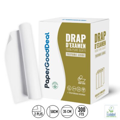 6 Rouleaux compact de 300 feuille draps d'examen 100% hygienique  50x35cm medical-ésthétique qualité professionnelle