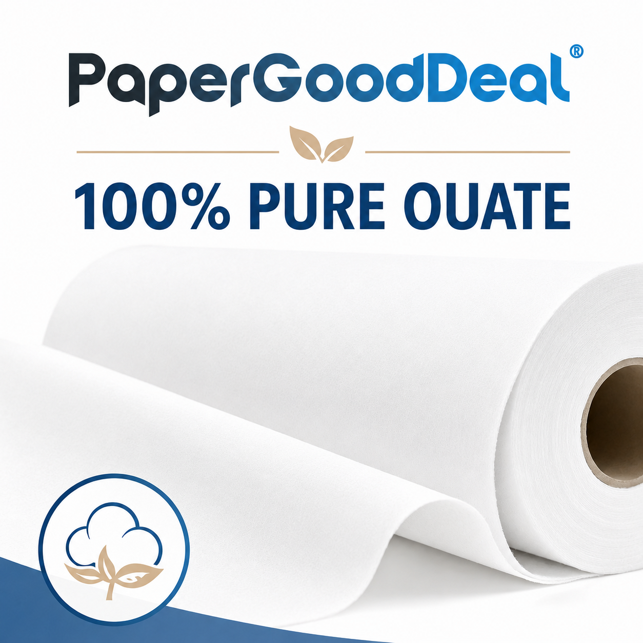 Détail du papier blanc en pure ouate de cellulose du drap d’examen PGD6035