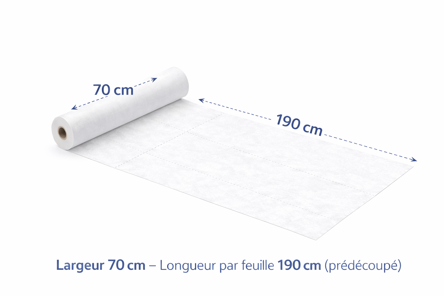 12 Rouleaux – Drap d’Examen Papier Médical 70 cm – Prédécoupe Longue 1,90 m – Grande Largeur – 30 Formats/rouleau Usage Professionnel – Table Massage, Kinésithérapie, Ostéopathe, Cabinet Médical – Image 2