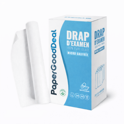 LIVRAISON GRATUITE - 9 Rouleaux Draps d’Examen Extra-Large 80 x 35 cm – Micro-Gaufré – 100 % Pure Ouate – 135 Feuilles – Usage Médical & Esthétique – Qualité Professionnelle - papergooddeal