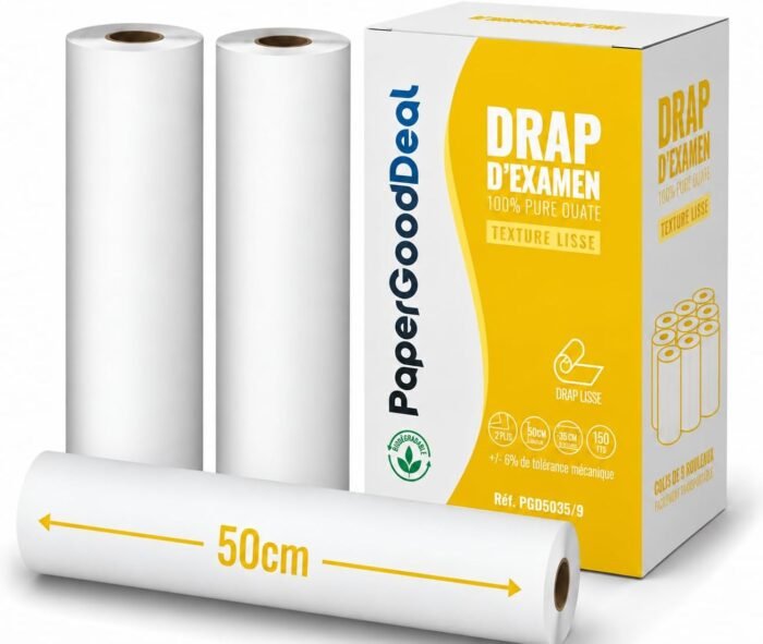 Rouleaux et carton de draps d’examen lisses PGD5035/9