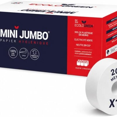 Papier toilette Mini Jumbo – 12 rouleaux de 200 m – 2 plis