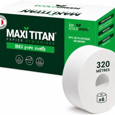 Papier toilette Maxi Jumbo – 6 rouleaux de 320 m – 2 plis